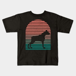 Vintage Retro Sunset Rhodesian Ridgeback Dog Mom And Dad Cute Dog Lover Owner T-Shirt Kids T-Shirt